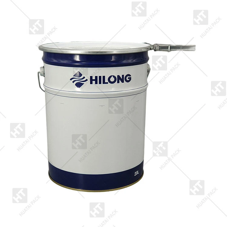 20L Empty Metal Open Hand Pail with Lock Ring Lid