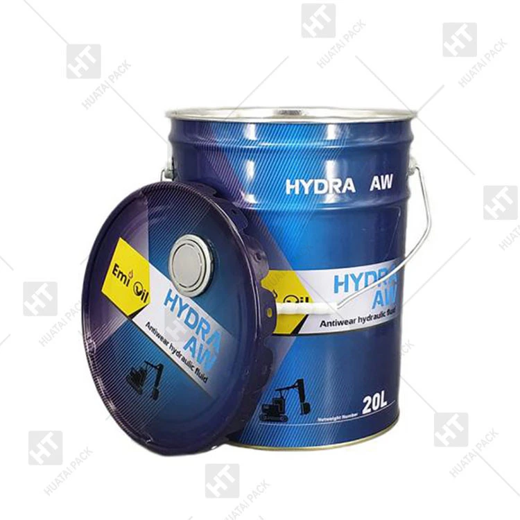 Empty Metal Pail with Flower Lid