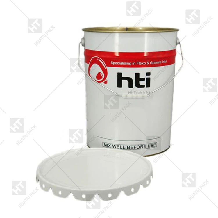 Metal Bucket with Flower Lid